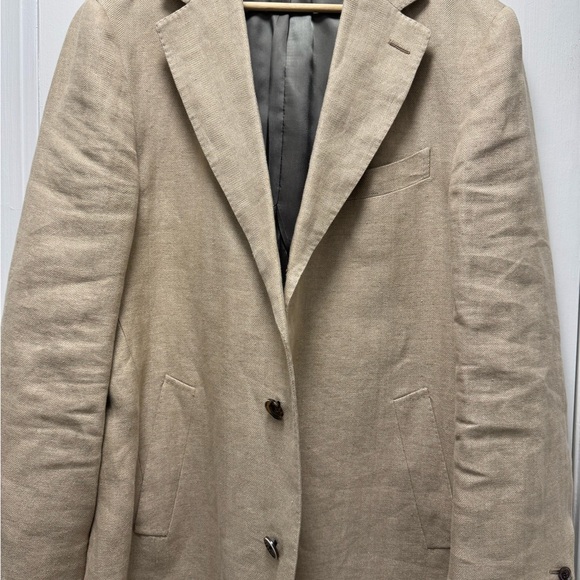 Men's Beige Overcoat - Picture 6 of 6